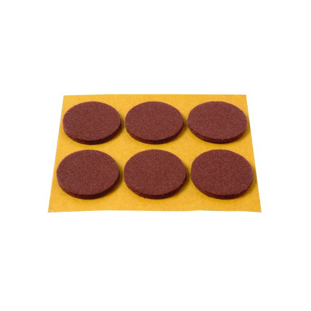 DESLIZADORES MARRON ADHESIVO 6 DISCOS 30MM