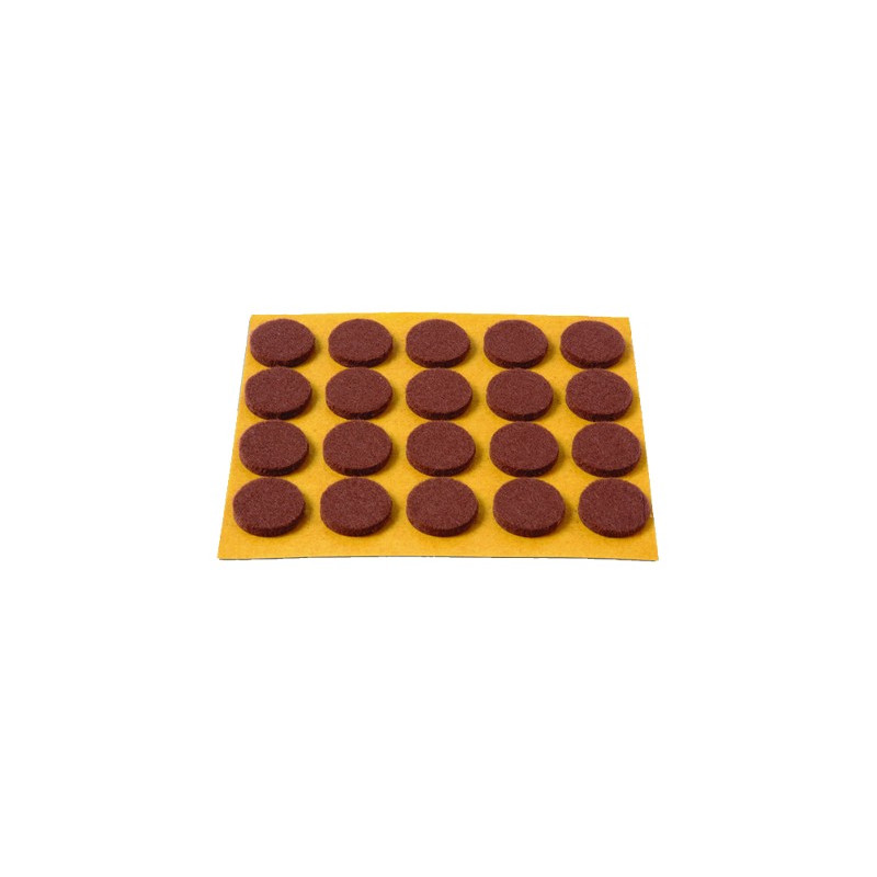 FIELTRO ADHESIVO 16 DISCOS 16MM MARRON C/D