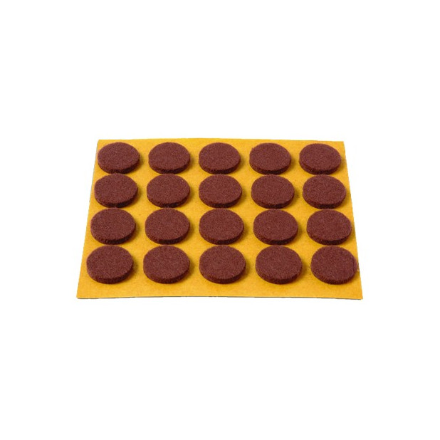 FIELTRO ADHESIVO 16 DISCOS 16MM MARRON C/D