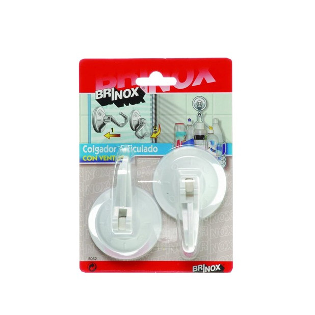 COLGADOR ARTI. CON VENTOSA 53mm BLANCO