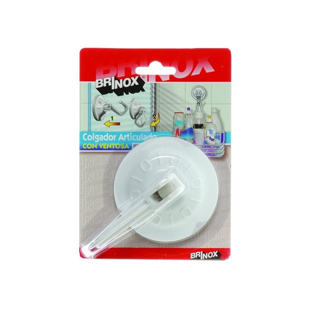 COLGADOR ARTI. CON VENTOSA 78mm BLANCO