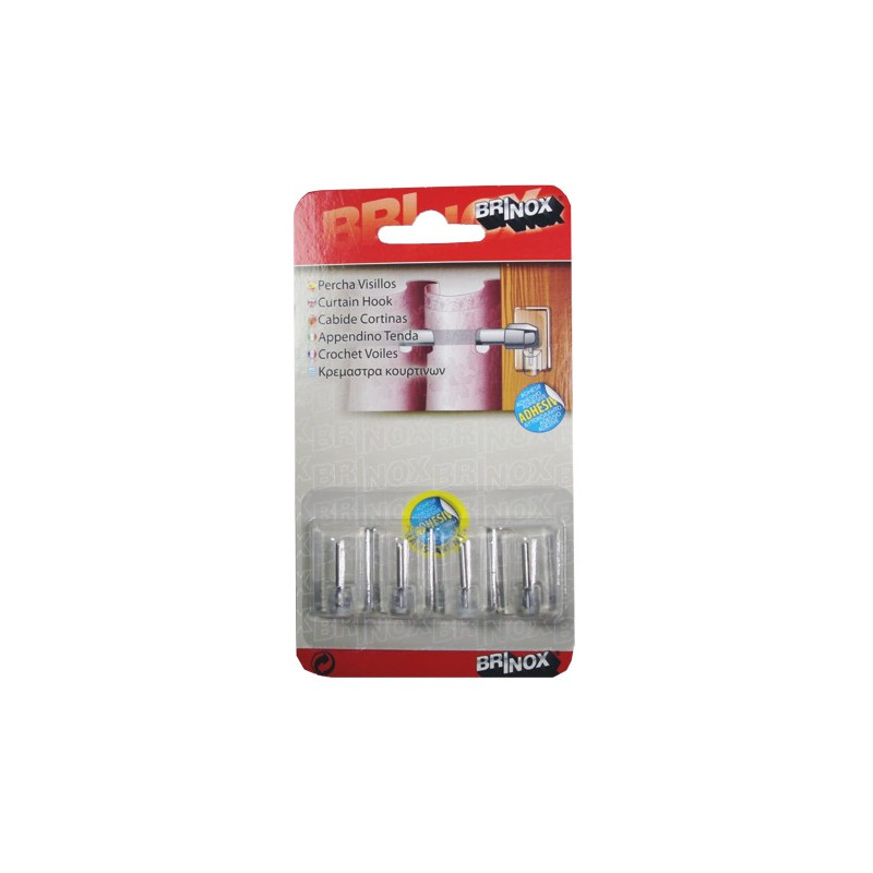 PERCHA INOX/PLASTICO VISILLO PEQUEÑA ADHE. TRANP