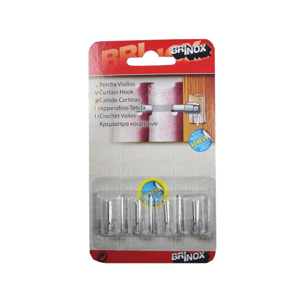 PERCHA INOX/PLASTICO VISILLO PEQUEÑA ADHE. TRANP