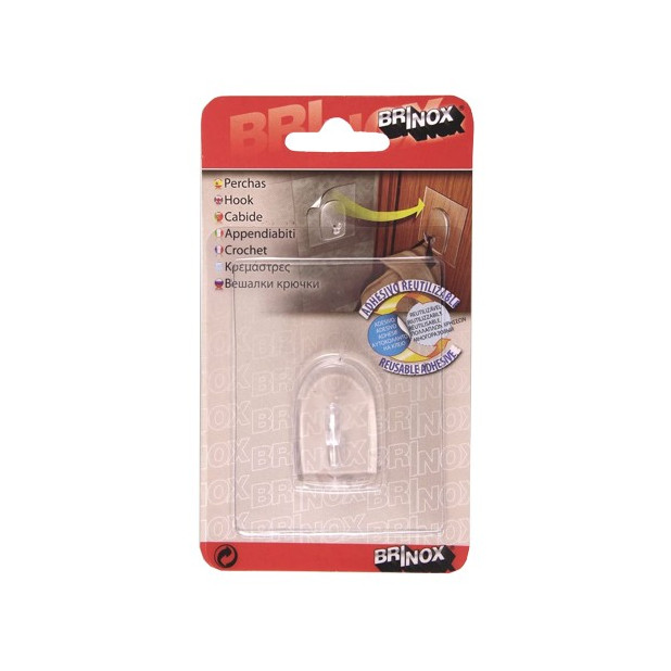 PERCHA REMOVIIBLE 80x62MM TRANSPARENTE