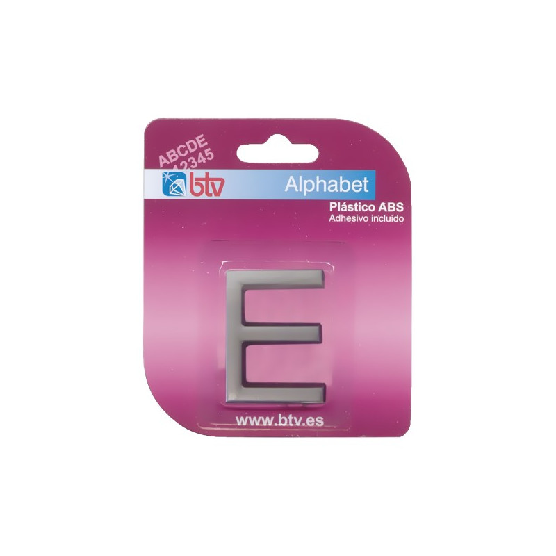 LETRA "E" ABS PLATA