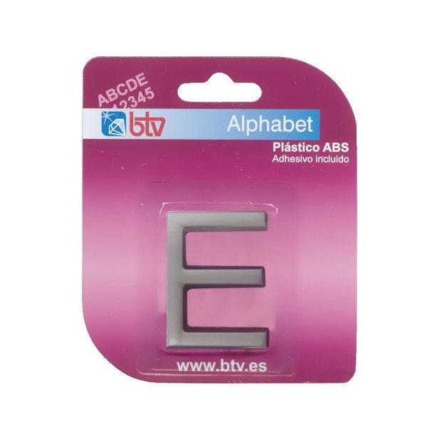 LETRA "E" ABS PLATA