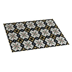 ALFOMBRA VIN.ESTAMP.CROMA HIDRA NEGRO 45x75cm