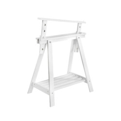 CABALLETE DECORATIVO PINO TEÑIDO BLANCO 70x70x44,5cm.