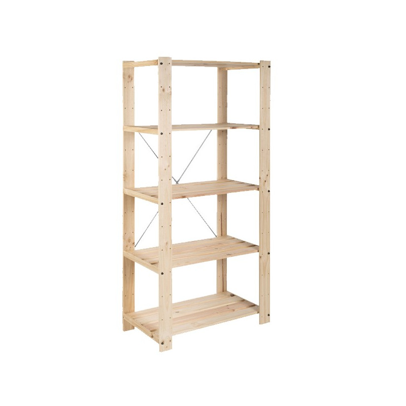 ESTANTERIA PINO MACIZO 5 BALDAS 76,7x174,2x43 cm
