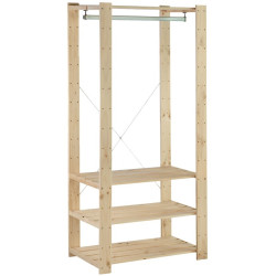 ESTANTERIA VESTIDOR PINO MACIZO 3 BALDAS 174,2x76,7x43cm