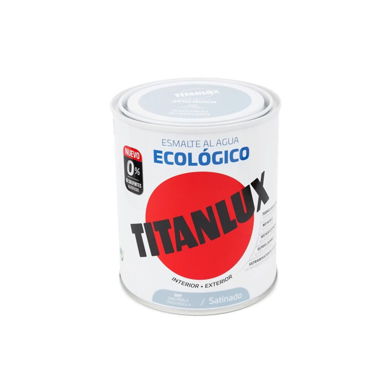 TITANLUX ESMALTE AL AGUA  SATINADO GRIS PERLA 250ML