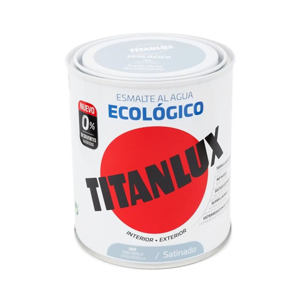 TITANLUX ESMALTE AL AGUA  SATINADO GRIS PERLA 250ML