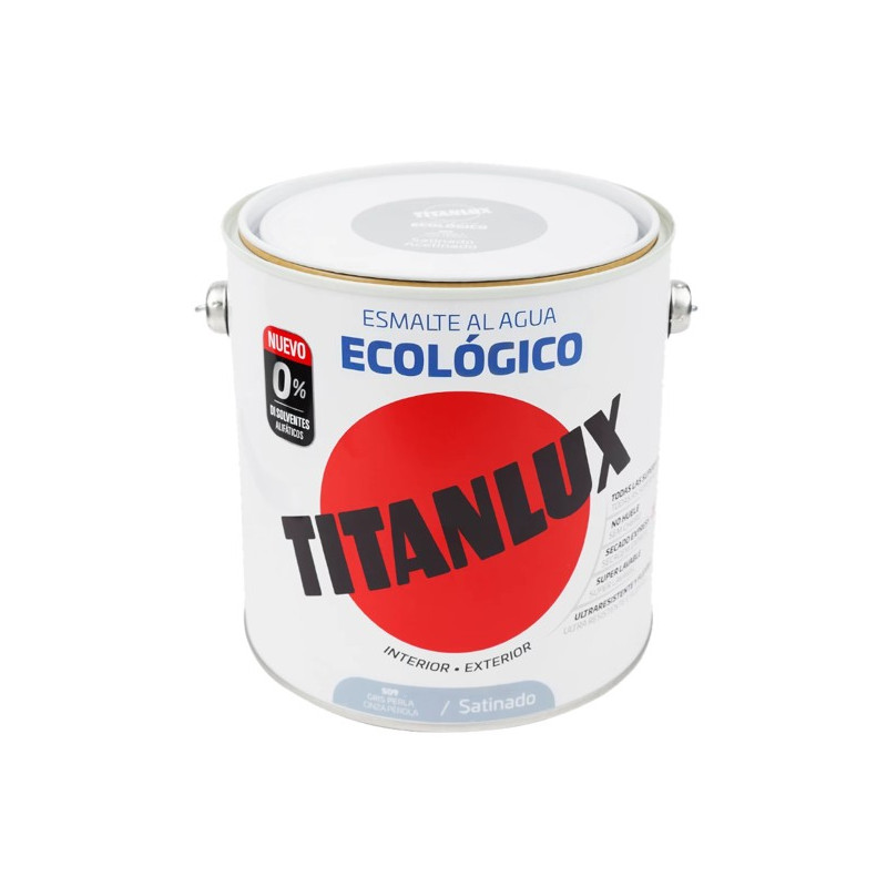 TITANLUX ESMALTE AL AGUA SATINADO GRIS PERLA 2,5LTS