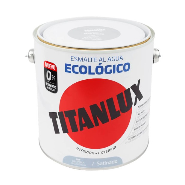 TITANLUX ESMALTE AL AGUA SATINADO GRIS PERLA 2,5LTS