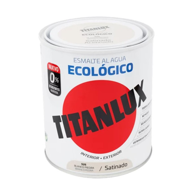 TITANLUX ESMALTE AL AGUA SATINADO BLANCO PIEDRA 250ML