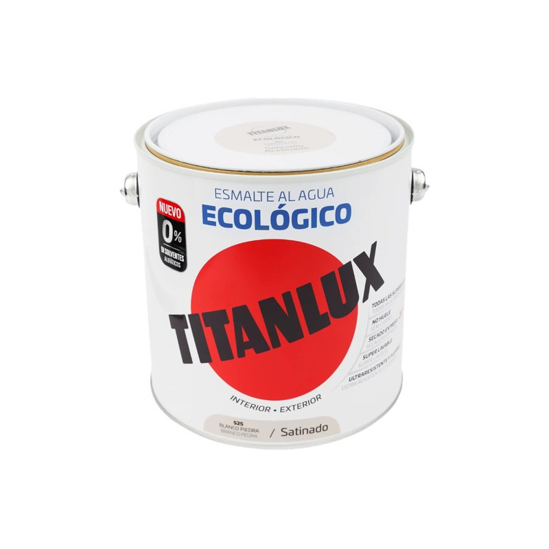 TITANLUX ESMALTE AL AGUA SATINADO BLANCO PIEDRA 2,5LTS