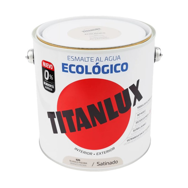TITANLUX ESMALTE AL AGUA SATINADO BLANCO PIEDRA 2,5LTS