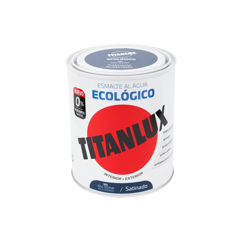 TITANLUX ESMALTE AL AGUA SATINADO AZUL OCEANO 750ML