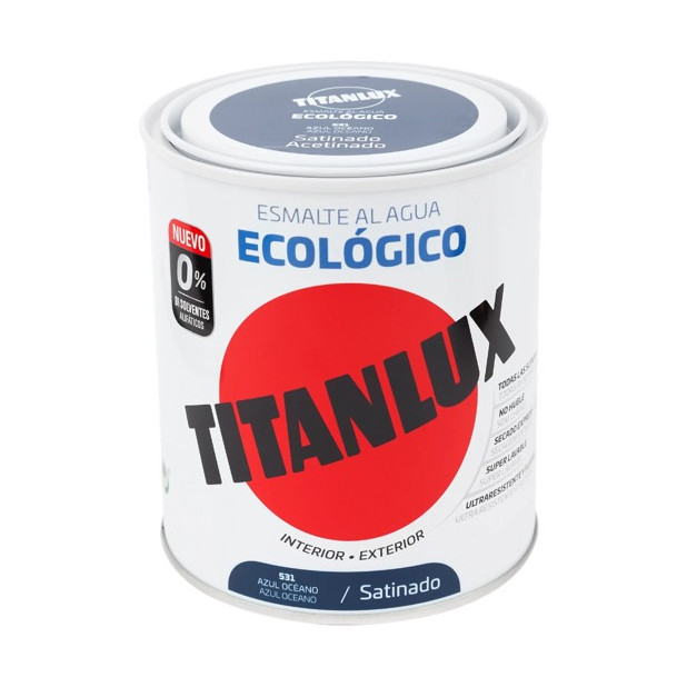 TITANLUX ESMALTE AL AGUA SATINADO AZUL OCEANO 750ML