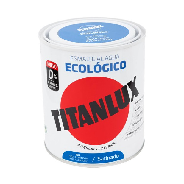 TITANLUX ESMALTE AL AGUA SATINADO AZUL LUMINOSO 750ML