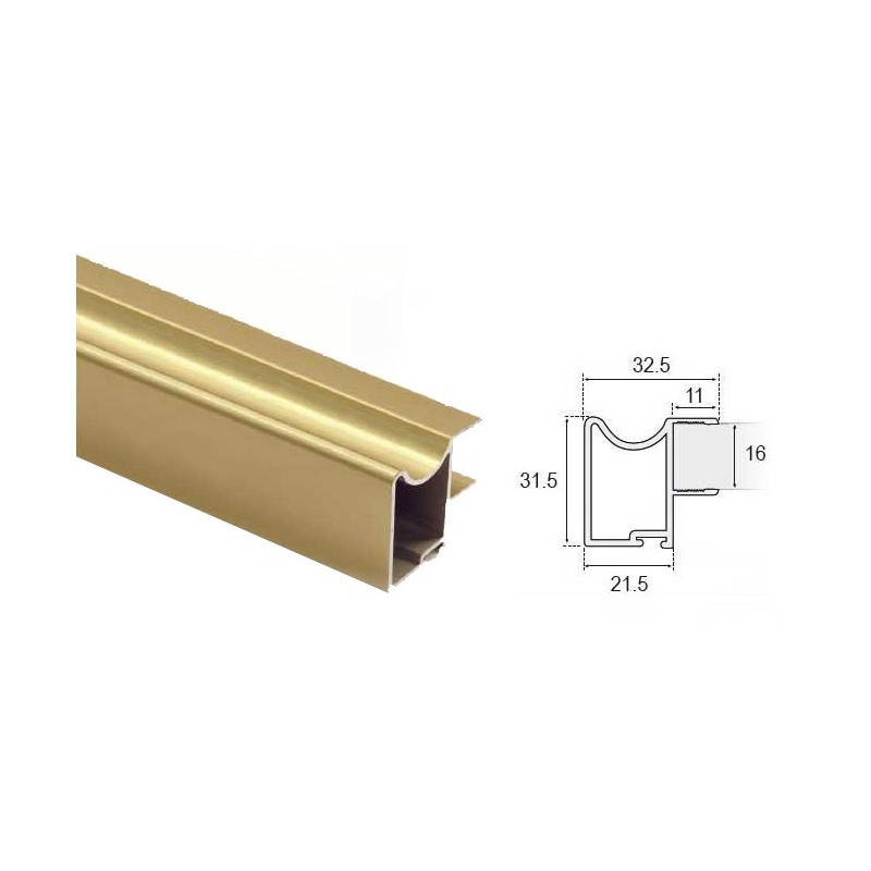 PERFIL TIRADOR 16mm. 2,60MTS.CEREZO