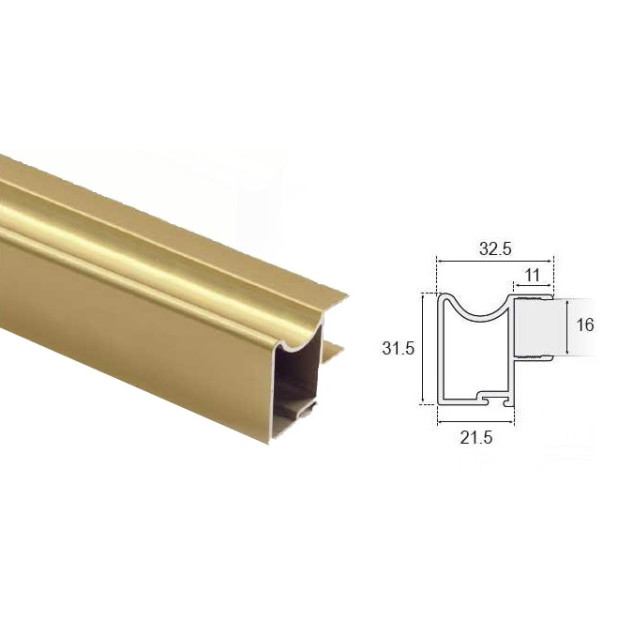 PERFIL TIRADOR 16mm. 2,60MTS.CEREZO