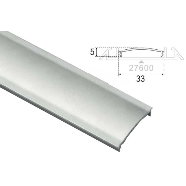 TAPA GUIA INFERIOR 3MTS. PLATA MATE