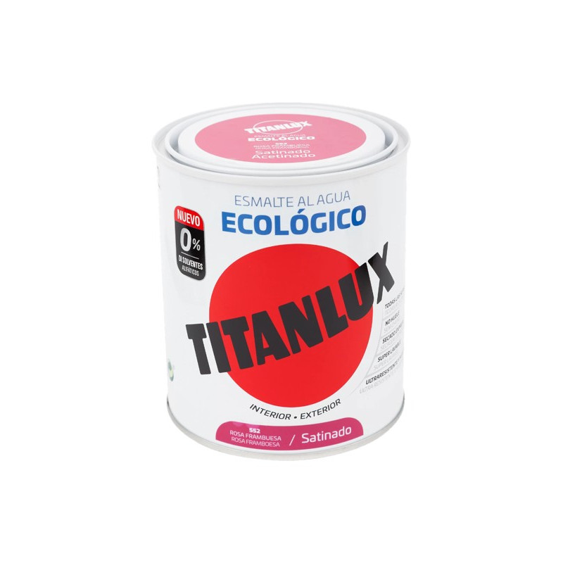 TITANLUX ESMALTE AL AGUA SATINADO ROSA FRAMB 750ML