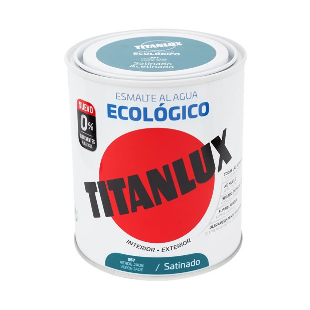 TITANLUX ESMALTE AL AGUA SATINADO VERDE JADE 750ML