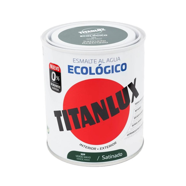 TITANLUX ESMALTE AL AGUA SATINADO VERDE MAYO 250ML