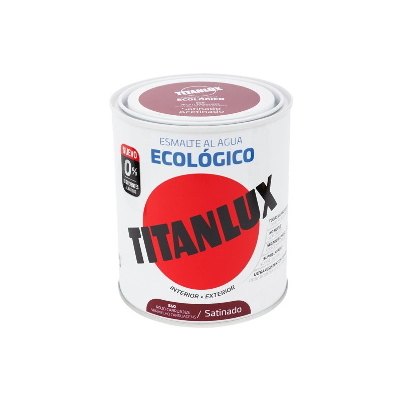 TITANLUX ESMALTE AL AGUA SATINADO ROJO CARRUAJE 750ML