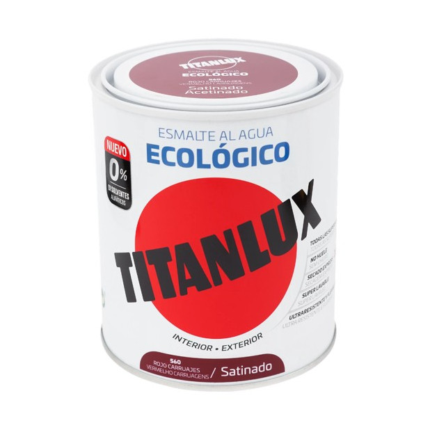 TITANLUX ESMALTE AL AGUA SATINADO ROJO CARRUAJE 750ML