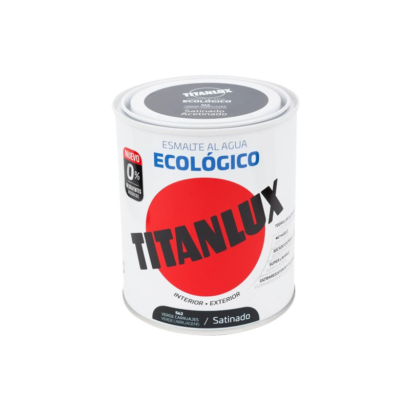 TITANLUX ESMALTE AL AGUA SATINADO VERDE CARRUAJE 750ML