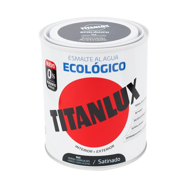 TITANLUX ESMALTE AL AGUA SATINADO VERDE CARRUAJE 750ML