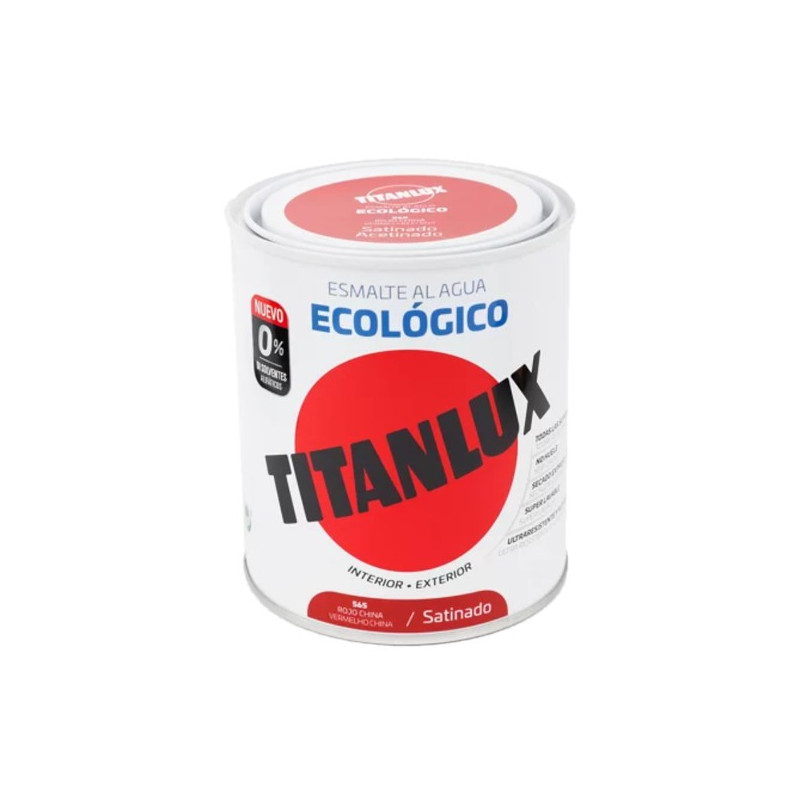 TITANLUX ESMALTE AL AGUA SATINADO ROJO CHINA 250ML