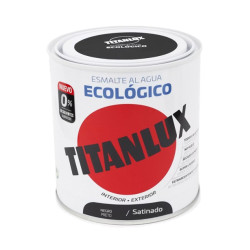 TITANLUX ESMALTE AL AGUA SATINADO NEGRO 250ML