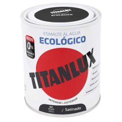 TITANLUX ESMALTE AL AGUA SATINADO NEGRO 750ML