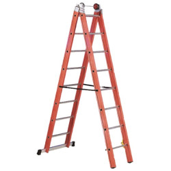 ESCALERA FIBRA DE VIDRIO 2 TRAMOS 8PELD.