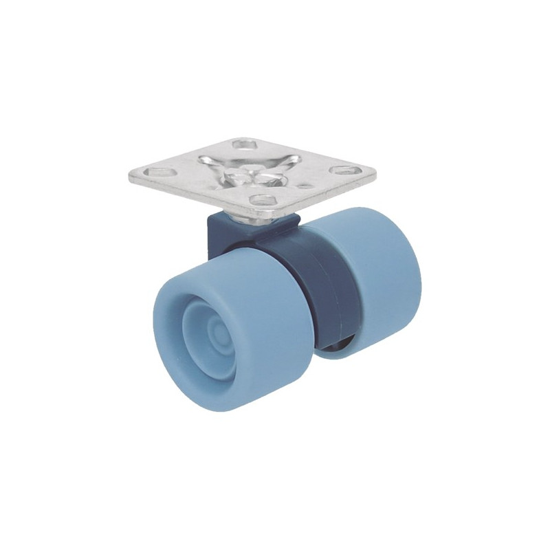 RUEDA FERRARI 38MM PLACA 47x47 SIN FRENO GRIS