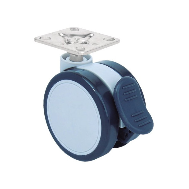 RUEDA BAILEY 65MM PLACA 47x47 CON FRENO GRIS