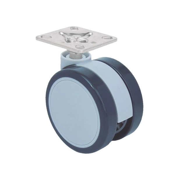 RUEDA BAILEY 65MM PLACA 47x47 SIN FRENO GRIS DESCATALOGADO