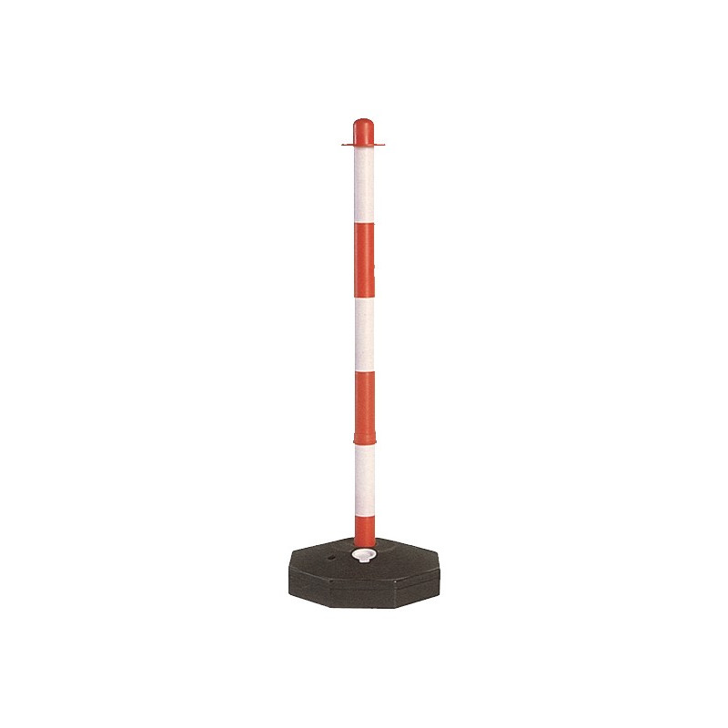 POSTE SEÑALIZACION C/BASE BLANCO/ROJO