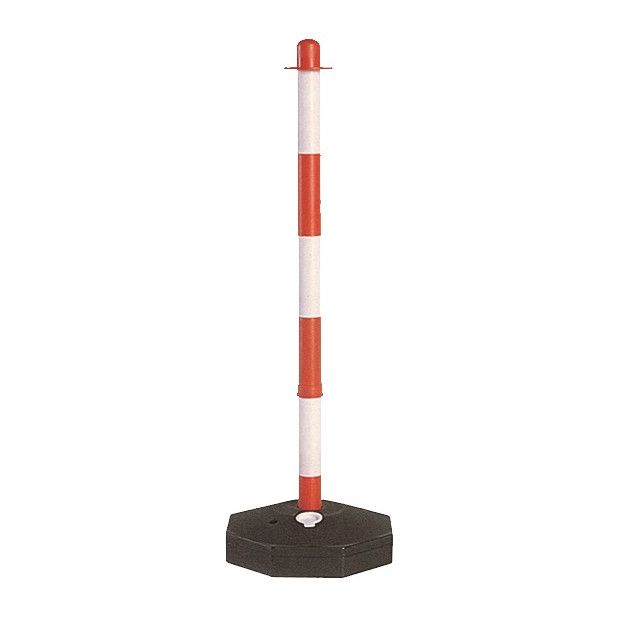 POSTE SEÑALIZACION C/BASE BLANCO/ROJO