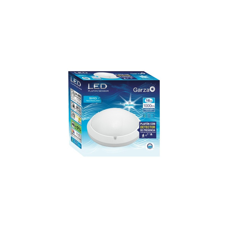 LAMPARA LED PLAFON SEN/MOV.16W 60º 1000LM 4000K