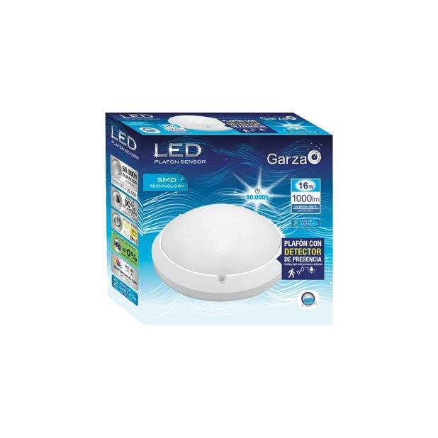 LAMPARA LED PLAFON SEN/MOV.16W 60º 1000LM 4000K