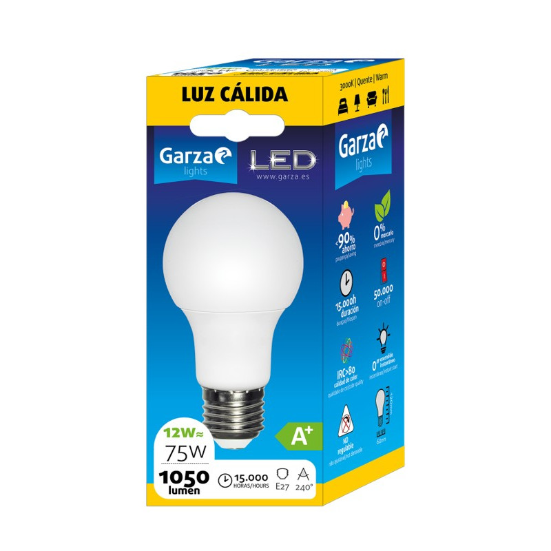 LAMPARA LED STD 12W E27 240º 1060LM 30K