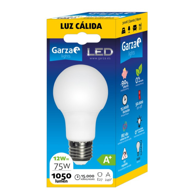 LAMPARA LED STD 12W E27 240º 1060LM 30K