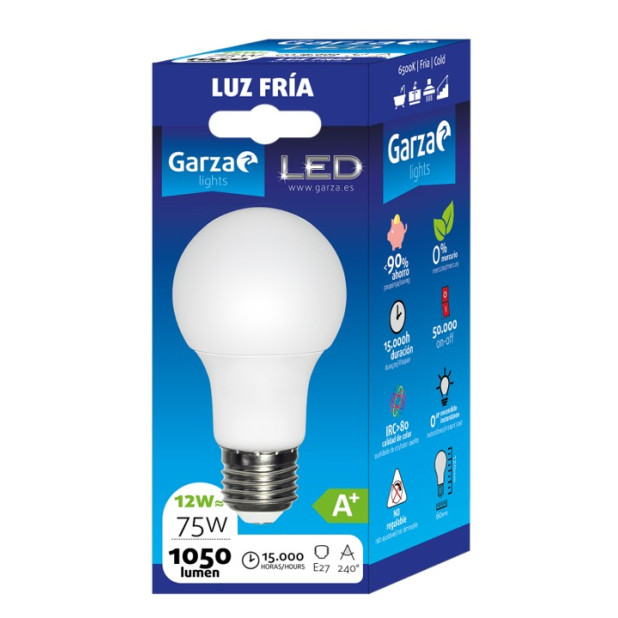 LAMPARA LED STD 12W E27 240º 1050LM 65K
