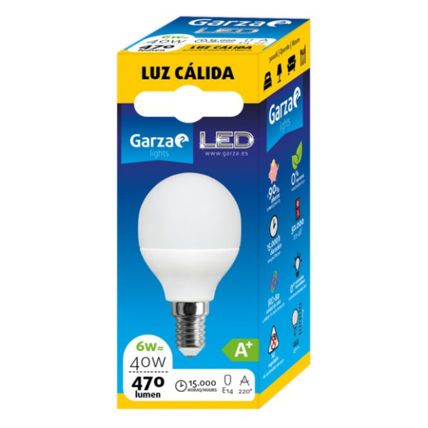 LAMPARA LED ESF. 6W E27 220º 470LM 30K CALIDA