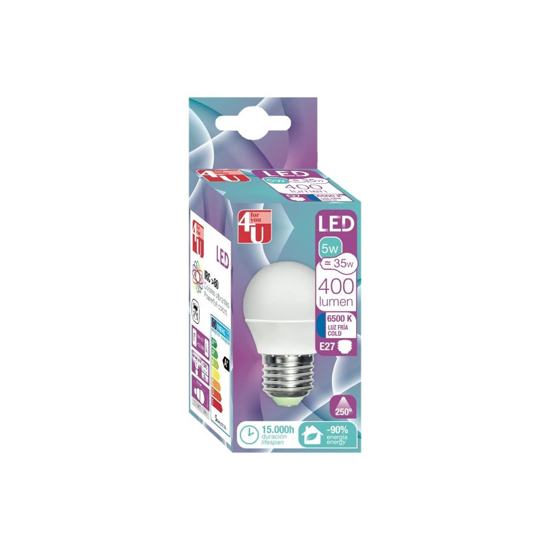 LAMPARA LED ESF. 6W E27 220º 470LM 65K FRIA